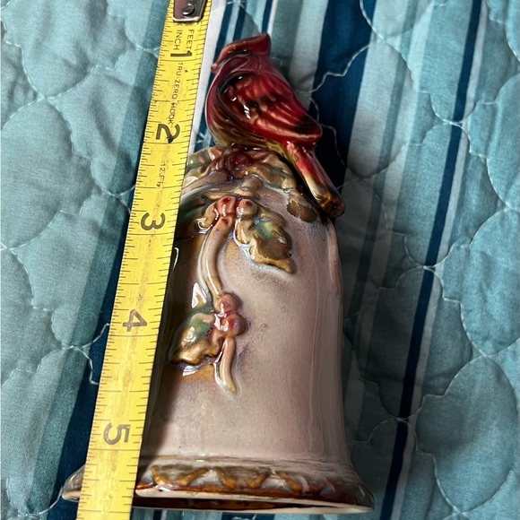 New Ceramic CARDINAl Red Bird BELL Christmas Holiday Seasonal Home Decor Kirkla - Picture 3 of 7